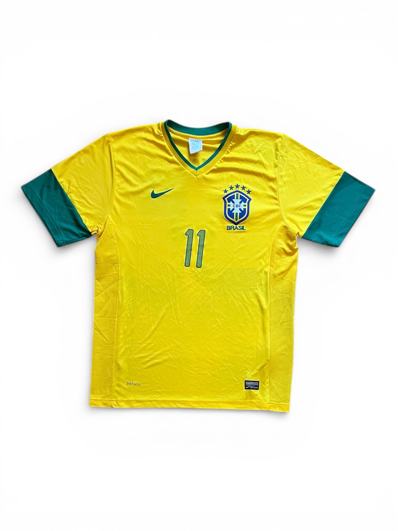 Vintage Brazil Neymar Football Jersey Yellow (L)