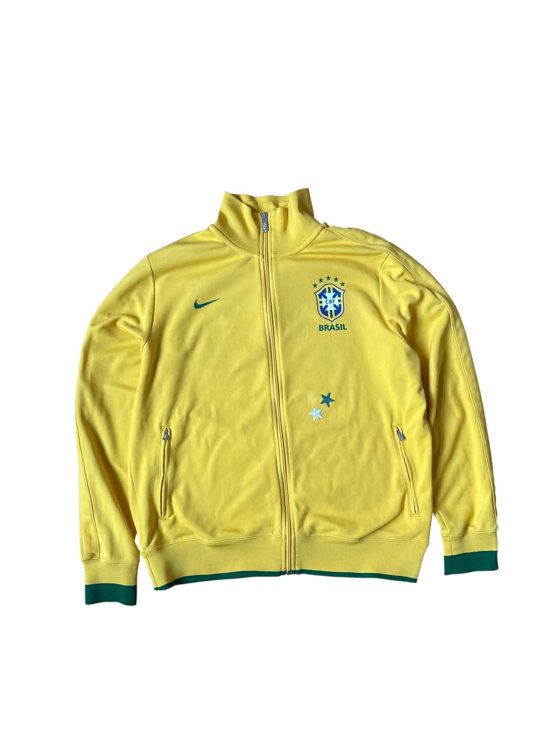 Vintage Nike Brazil CBF Track Jacket Yellow (XL)