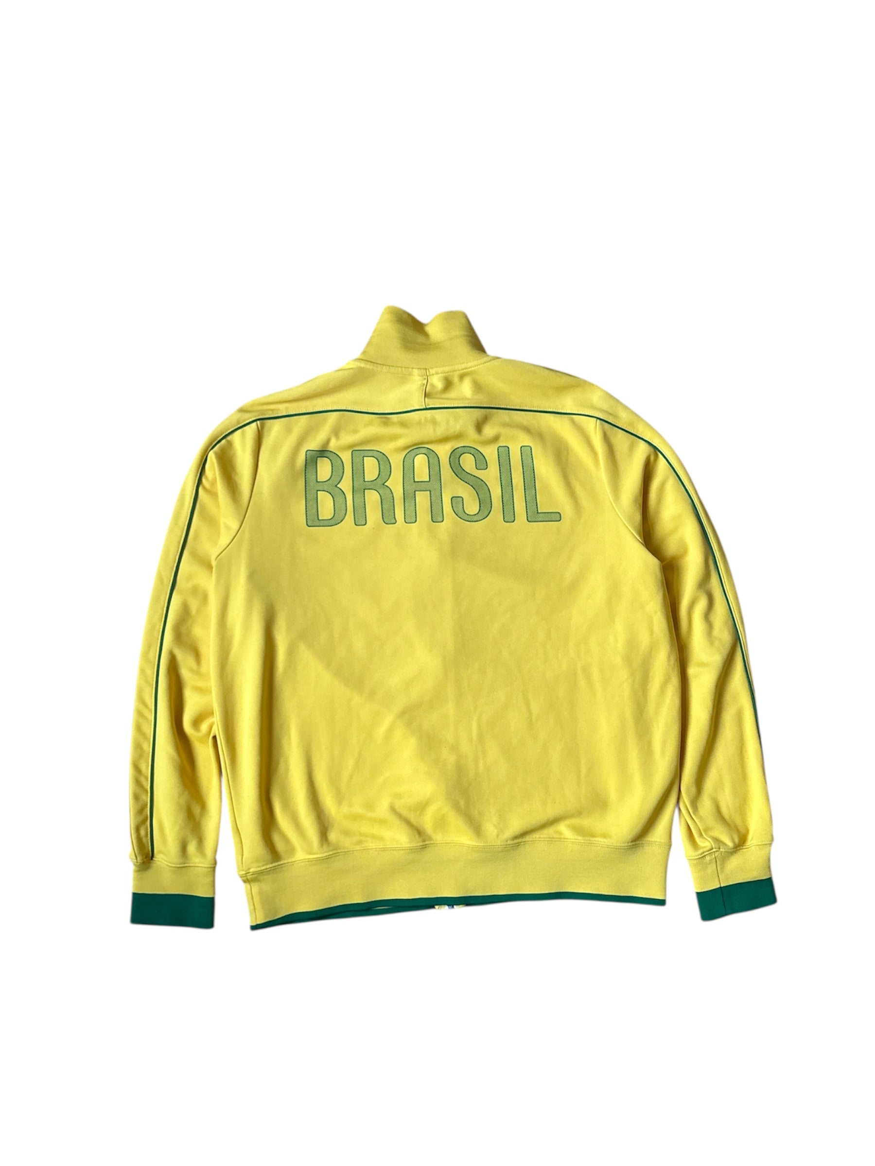 Vintage Nike Brazil CBF Track Jacket Yellow (XL)